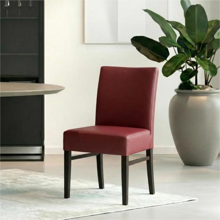 Leren eetkamerstoel Hold - Toledo Bordeaux (donkerrood) -, Maison & Meubles, Chaises, Enlèvement ou Envoi
