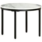 vidaXL Table basse Blanc et noir Ø50 cm Marbre solide, Verzenden, Neuf