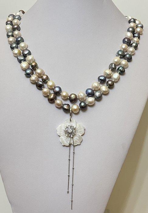 Barokke parels halsband (wit en grijs) met ontkoppelde, Antiek en Kunst, Antiek | Boeken en Manuscripten