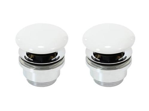 Veiling - 2x Alterna wastafelplug pup-up z/overloop Coda gla, Doe-het-zelf en Bouw, Sanitair
