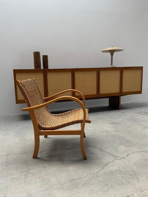 Erich Dieckmann - Fauteuil - Hêtre, Voile, Antiek en Kunst, Antiek | Meubels | Stoelen en Sofa's