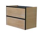 Lotus wastafelonderkast met 2 laden 80x45,2 cm naturel, Huis en Inrichting, Ophalen of Verzenden, Nieuw