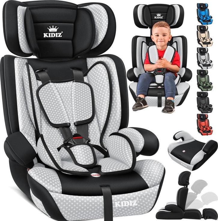 KIDIZ® Autostoeltje - 5-punts veiligheidsgordel - Grijs, Huis en Inrichting, Woonaccessoires | Overige, Verzenden