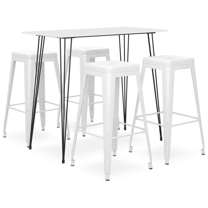 vidaXL 5-delige Barset wit, Huis en Inrichting, Complete eetkamers, Nieuw, Verzenden