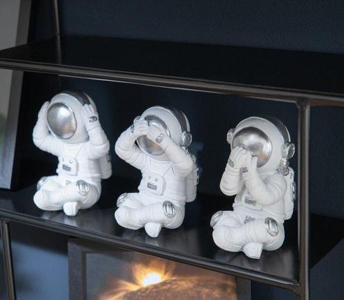 Beeld, Astronauts Hear/See/Speak No Evil - 10.5 cm - Hars, Antiquités & Art, Curiosités & Brocante