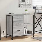 vidaXL Kantoor kast met wiel Grijs sonoma 76 x 41 x 72 cm, Verzenden, Nieuw
