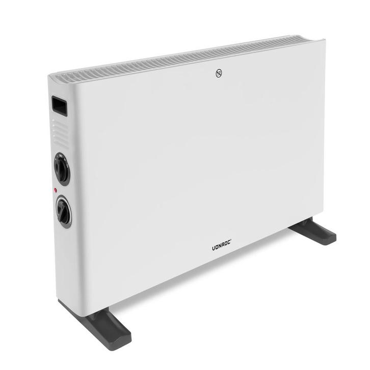 Convectorkachel – 1250W/2000W - Wit | Met ingebouwde, Doe-het-zelf en Bouw, Verwarming en Radiatoren, Nieuw, Verzenden