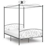 vidaXL Hemelbedframe metaal grijs 140x200 cm, Huis en Inrichting, Verzenden, Nieuw