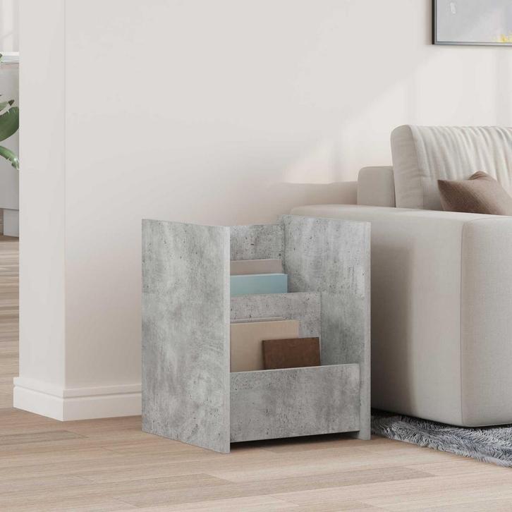 vidaXL Tijdschriftenrek Betonnen Grijs 35 x 35 x 45 cm, Huis en Inrichting, Woonaccessoires | Krantenbakken en Lectuurbakken, Nieuw