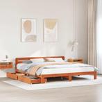 vidaXL Bedframe zonder matras massief grenenhout wasbruin, Huis en Inrichting, Slaapkamer | Bedden, Verzenden, Nieuw