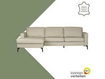 Leren hoekbank Match - 3-zits arm rechts + Longchair arm beschikbaar voor biedingen