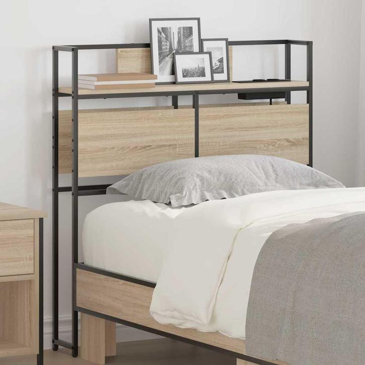 vidaXL Opberghoofdbord met plank Sonoma eiken 75 cm Bewerkt, Huis en Inrichting, Slaapkamer | Bedden, Nieuw, Verzenden