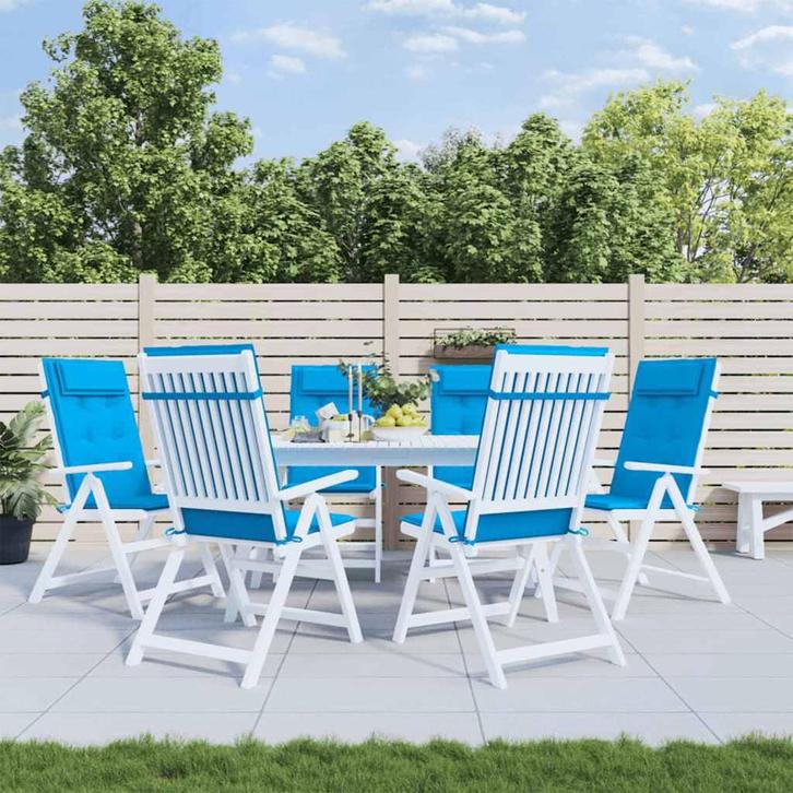 vidaXL Stoelkussens 6 st hoge rug oxford stof lichtblauw, Maison & Meubles, Accessoires pour la Maison | Coussins, Envoi