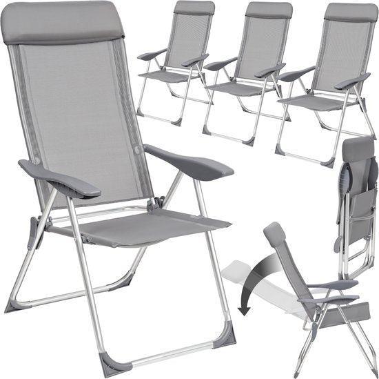 2dekans | tectake® Set van 4 Tuinstoelen met Hoge Rugleuning, Tuin en Terras, Tuinsets en Loungesets, Ophalen of Verzenden