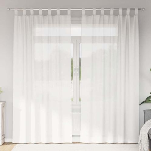 vidaXL Gordijnen met lussen 2 st 140x245 cm wit, Huis en Inrichting, Stoffering | Gordijnen en Lamellen, Nieuw, Verzenden