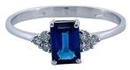 Zonder Minimumprijs - Ring - 18 karaat Witgoud Saffier -, Handtassen en Accessoires, Ringen, Nieuw