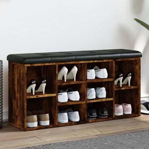 vidaXL Schoenenbank 102x32x50 cm bewerkt hout gerookt, Huis en Inrichting, Overige Huis en Inrichting, Nieuw, Verzenden