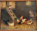 Hollandse School (XIX-XX) - Kippen schilderij van Alfred