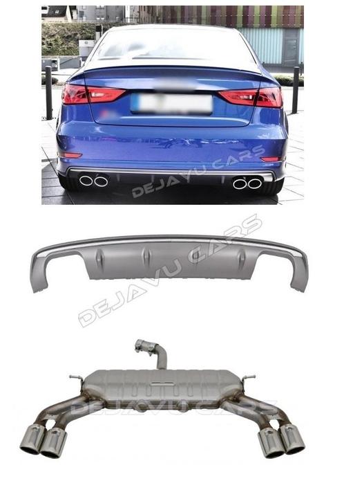 S3 Look Diffuser + Uitlaat systeem voor Audi A3 8V S line, Auto diversen, Tuning en Styling, Ophalen of Verzenden