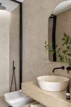 Microcement mortex Betonlook en Luxe Beton Ciré Badkamer, Garantie, Nieuwbouw of Opbouw