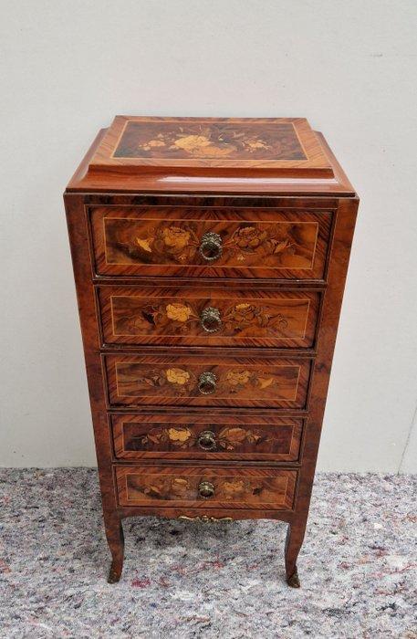Chiffonnière met kostbare houtsoorten - Napoleon III stijl -, Antiquités & Art, Curiosités & Brocante