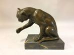 Sculpture, Spelende kat - 14 cm - Statue en bronze - chat