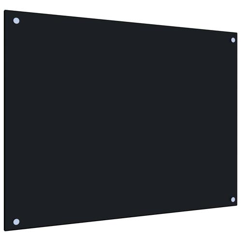 vidaXL Spatscherm keuken 80x60 cm gehard glas zwart, Antiek en Kunst, Antiek | Keukengerei, Verzenden