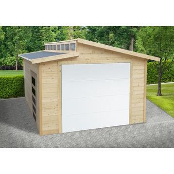 Garage in hout - torino  3600 x 5700 mm 28 mm wanddikte -
