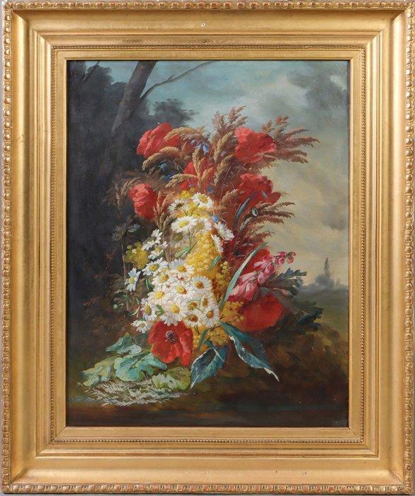 Clément Gontier (1876-1918) - Bouquet de fleurs des champs, Antiquités & Art, Art | Peinture | Classique