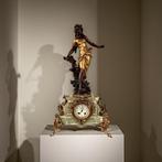 Pendule - auguste moreau - Brons, Zinklegering, Glas, Onyx -, Antiek en Kunst, Antiek | Klokken