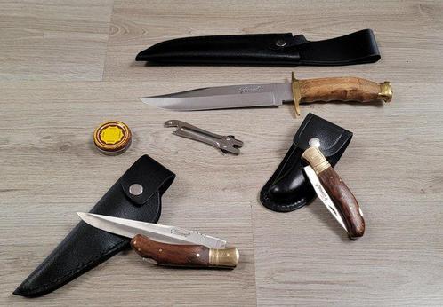 Léopard - Tafelmessenset (8) - Hout, Leder, Staal, Antiek en Kunst, Antiek | Keukengerei