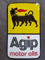 Agip - Agip gas station enamel sign Emailschild Emaille, Antiek en Kunst