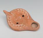 Oud-Romeins Terracotta olielamp met paard Met Spaanse