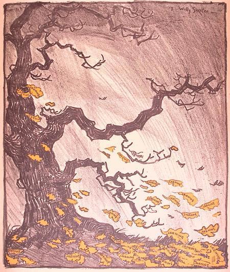 Spotprent over economie in Europa tijdens Eerste Wereldoo..., Antiek en Kunst, Kunst | Litho's en Zeefdrukken, Verzenden