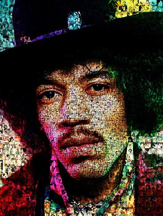 David Law - Crypto Jimi Hendrix III - Format XL 60x90, Antiek en Kunst, Kunst | Designobjecten