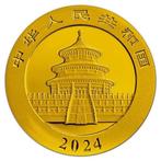 China. 10 Yuan 2024 30g Panda Chinese Flag 24k Gold Gilded, Postzegels en Munten