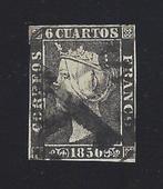Spanje 1850 - 6 Quarters - speciaal poststempel Ace of, Timbres & Monnaies, Timbres | Europe | Espagne