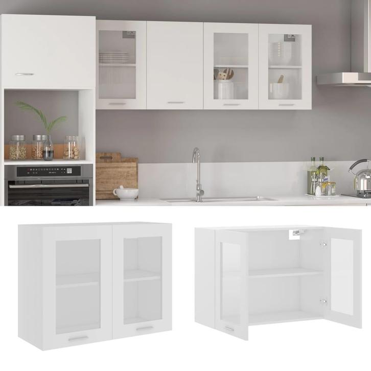 vidaXL Hangkast Lyon 80x31x60 cm bewerkt hout wit, Huis en Inrichting, Kasten | Overige, Nieuw, Verzenden