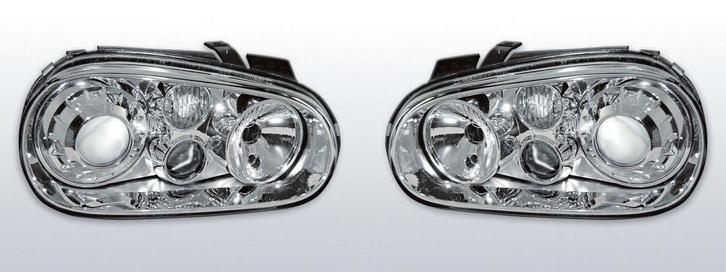 Koplampen Golf 4 | R32-Look | Xenon look lens | chroom, Auto-onderdelen, Verlichting, Nieuw, Volkswagen, Verzenden