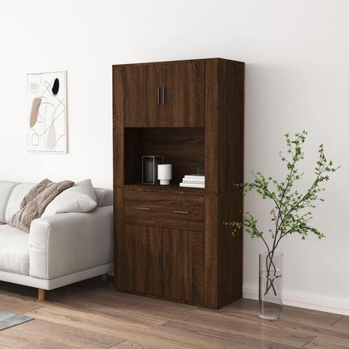 vidaXL Hoge kast bewerkt hout bruin eikenkleur, Huis en Inrichting, Kasten | Dressoirs, Nieuw, Verzenden