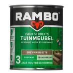 Rambo Pantserbeits Tuinmeubel Transparant Zijdemat Greywash, Doe-het-zelf en Bouw, Verzenden, Nieuw