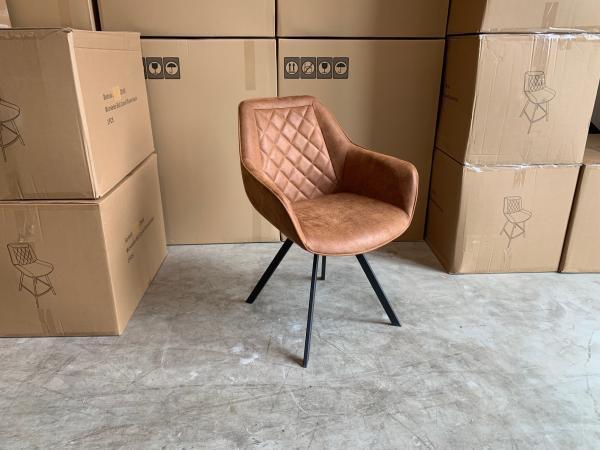 Veiling - Armstoel Jean (set van 8) Microleder - Cognac, Huis en Inrichting, Stoelen