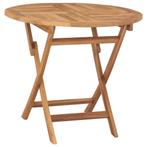 Tuintafel Teak Inklapbaar 85cm - Retour Deal - 40% Korting!, Verzenden, Nieuw, Rond, Teakhout