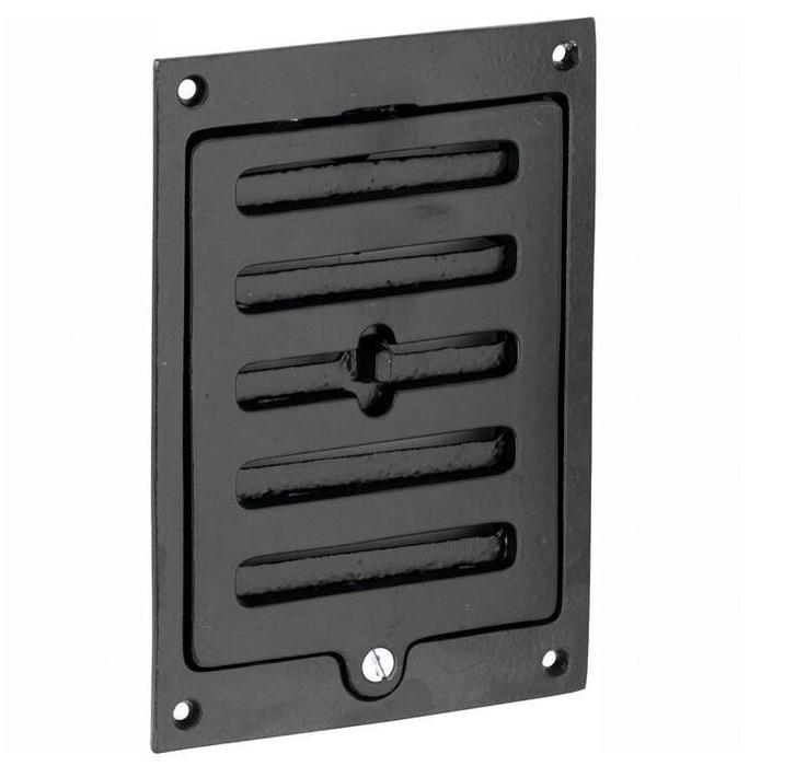 Luchtrooster Gent rechthoek afsluitbaar ijzer zwart, Doe-het-zelf en Bouw, Hang- en Sluitwerk, Klink of Kruk, Nieuw, Overige materialen