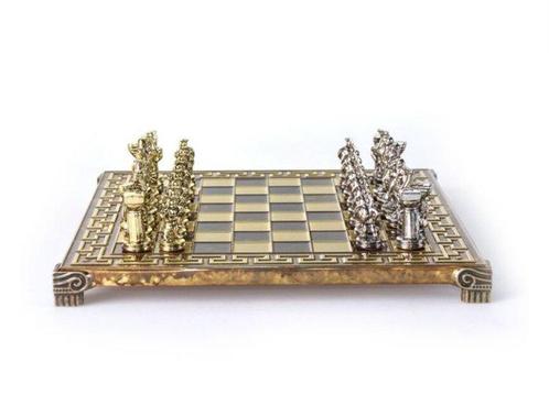 Bordspel - Bronze Schach Set Sparta Krieger, Antiek en Kunst, Antiek | Overige Antiek