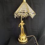 Tafellamp - Messing en kristallen, Antiquités & Art, Curiosités & Brocante