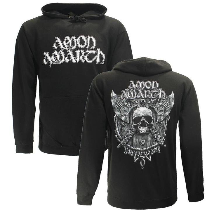 Amon Amarth Grey Skull Hoodie Trui - Officiële Merchandise, Kleding | Heren, Truien en Vesten