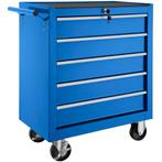 tectake Gereedschapswagen met 5 lades - blauw, Doe-het-zelf en Bouw, Gereedschap | Handgereedschap, Verzenden, Nieuw