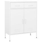 vidaXL Opbergkast 80x35x101,5 cm staal wit, Huis en Inrichting, Verzenden, Nieuw