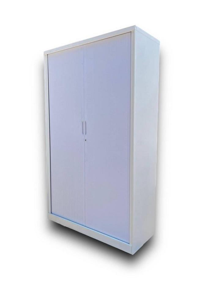 Hoge Witte Roldeurkast (197x120x45cm) - 4 Legplanken - Nieuw, Huis en Inrichting, Kasten | Roldeurkasten en Archiefkasten, Met slot